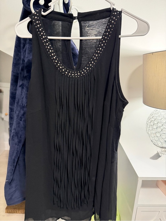 Lane Bryant Tops - Lane Bryant Black Studded Fringe Sleeveless Camisole